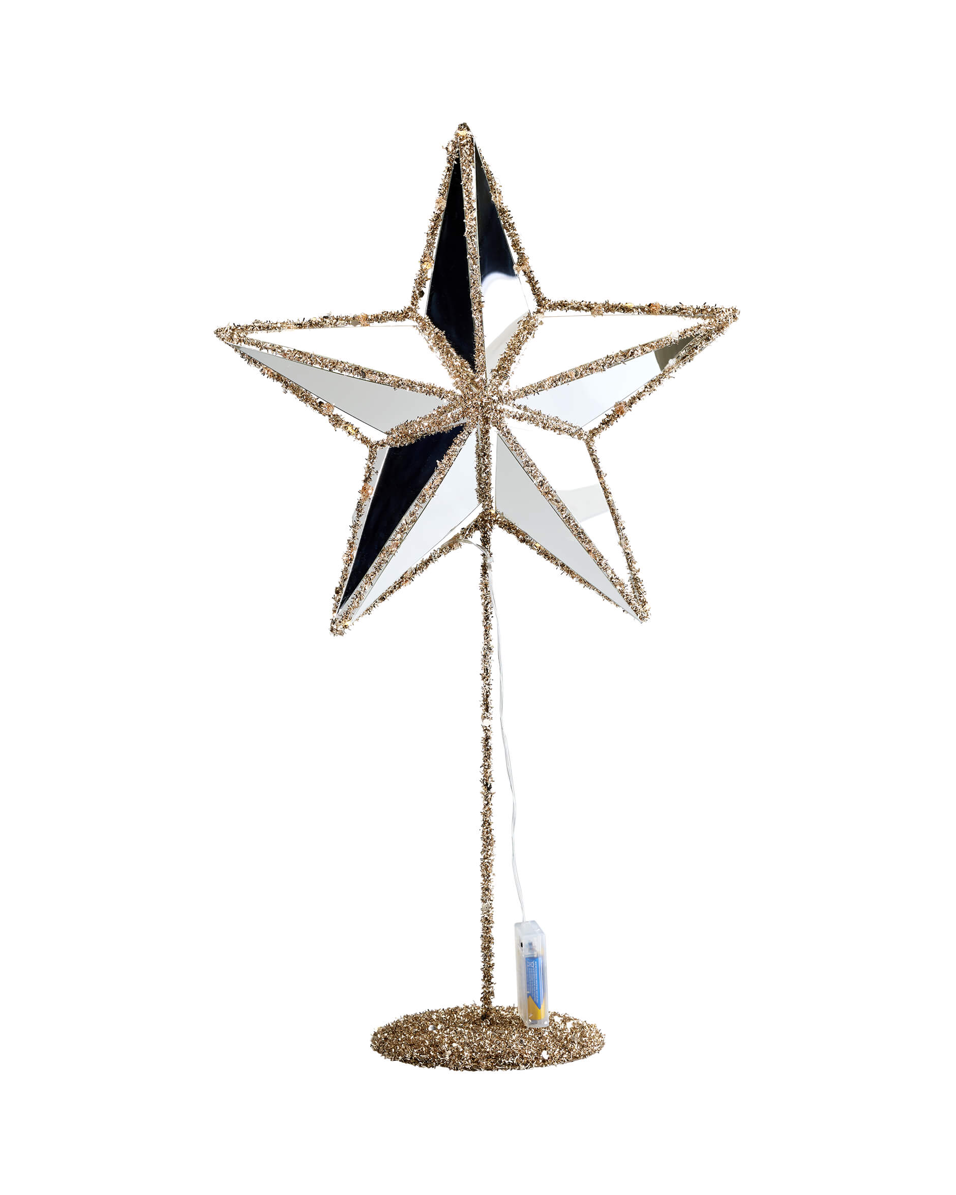 Adrina-kuusenkoriste, jalallinen tähti samppanja