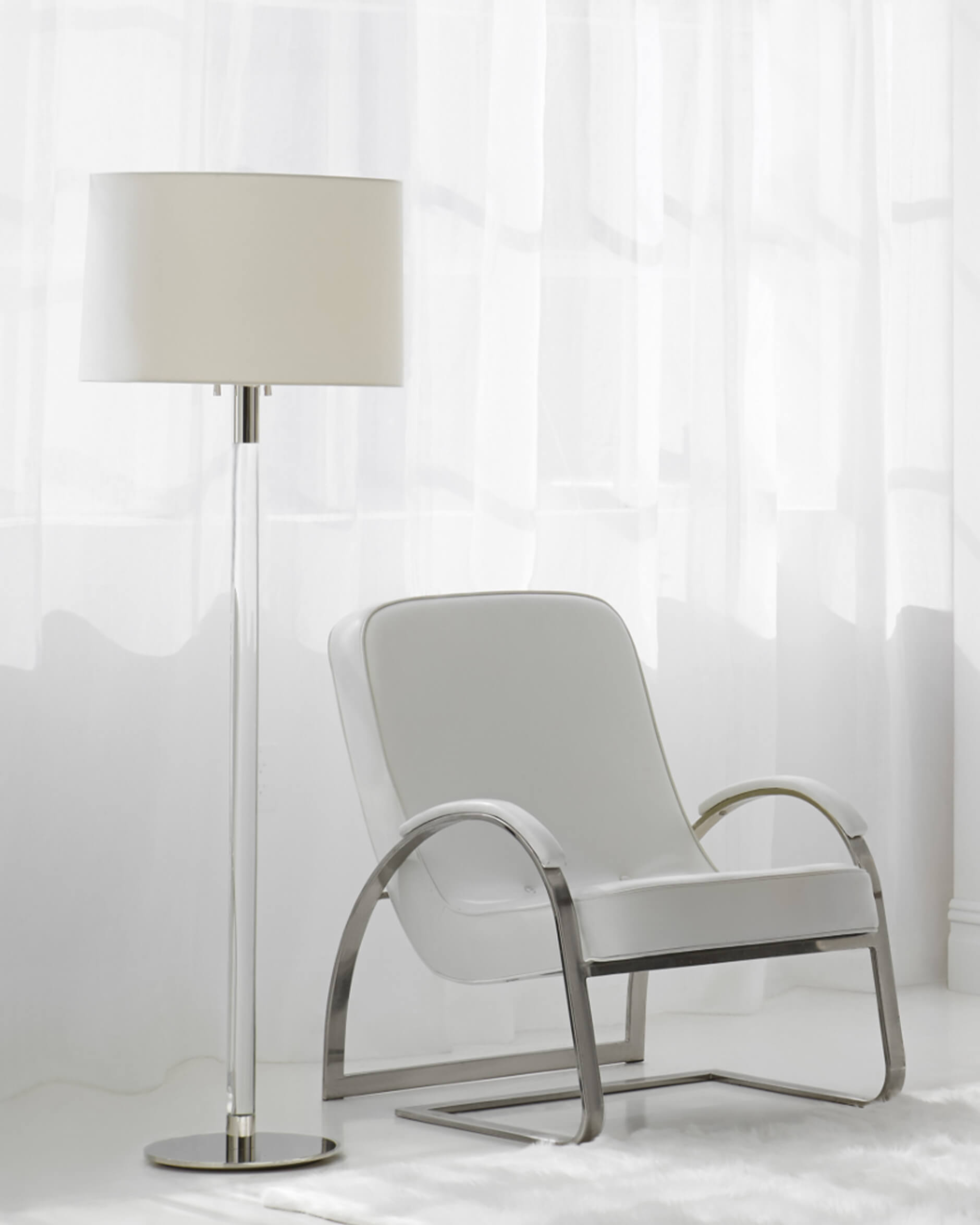 Riga golvlampa nickel