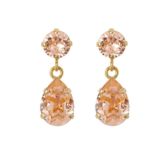 Gold - Mini Drop Earrings Light Peach