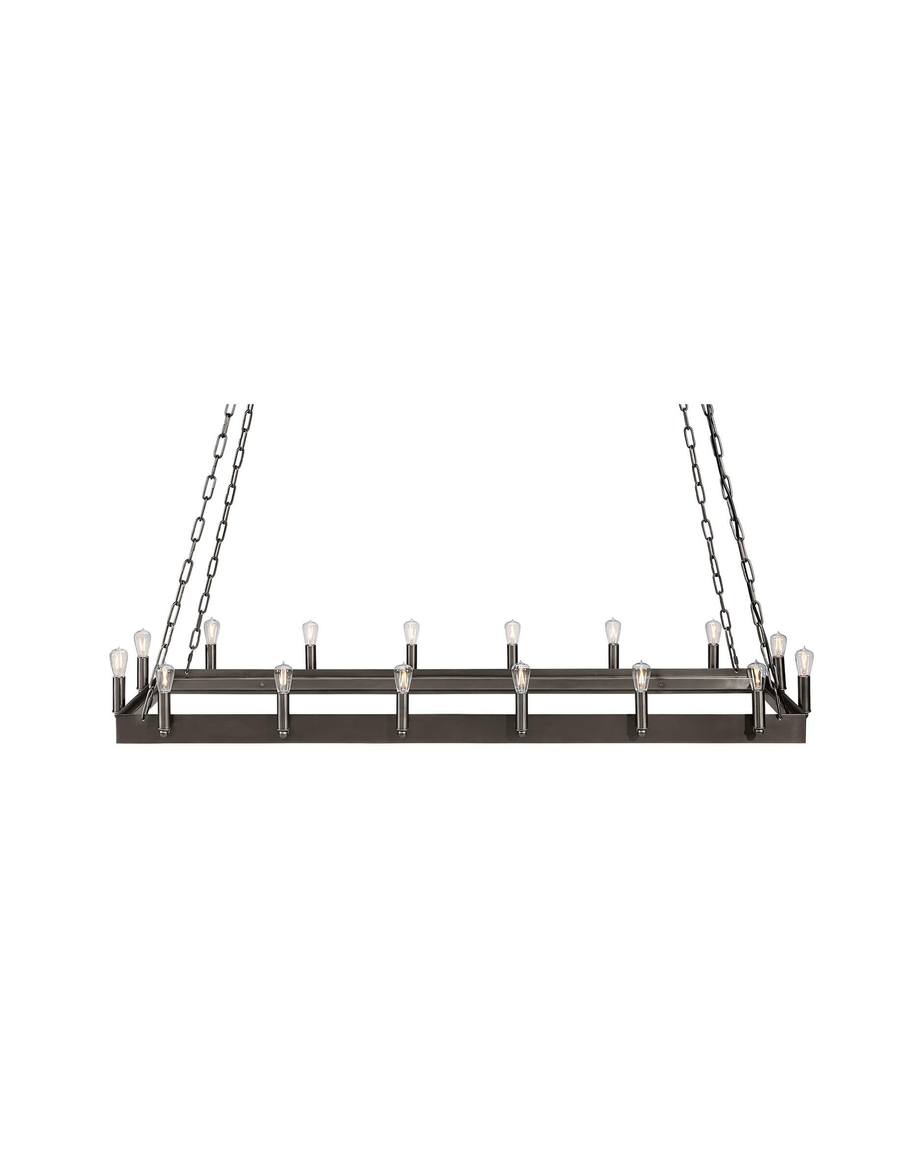 Crown Rectangular taklampa antik järn