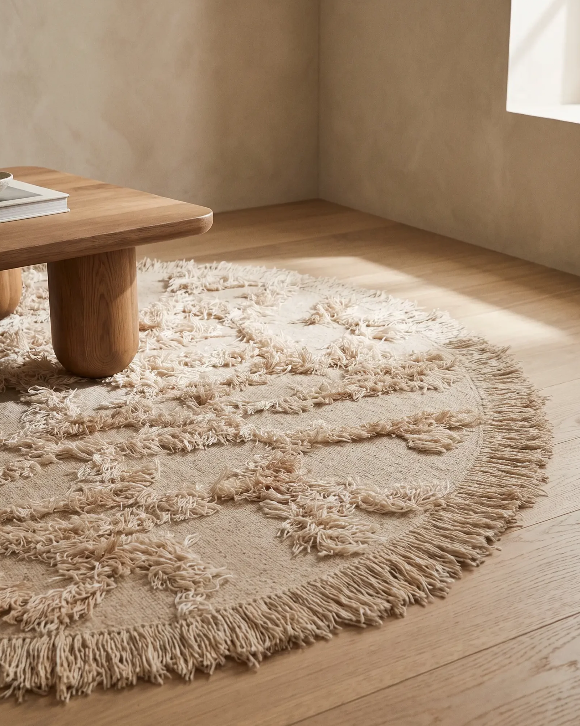 Rio rundt beige tæppe