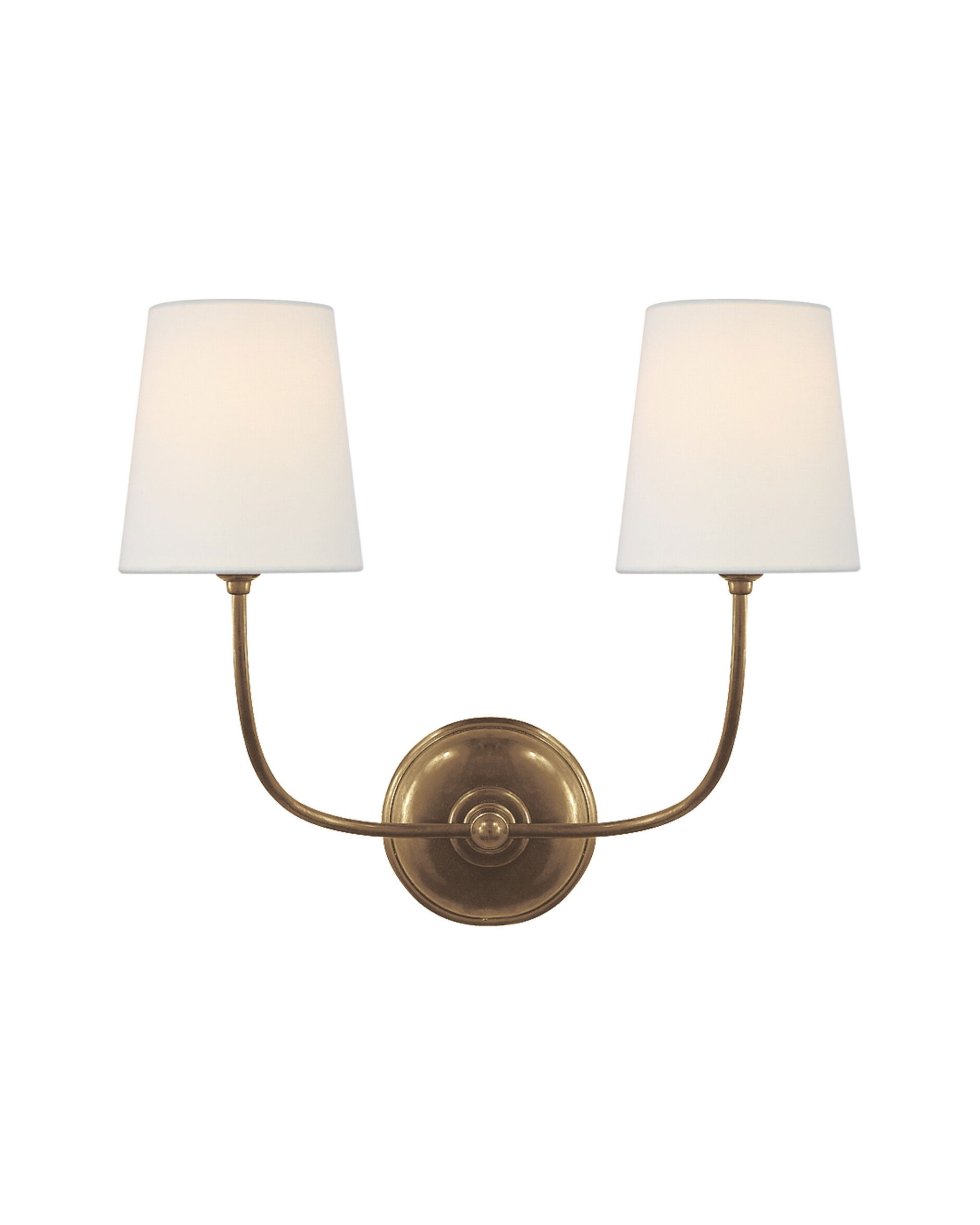 Vendome vägglampa dubbel antik mässing