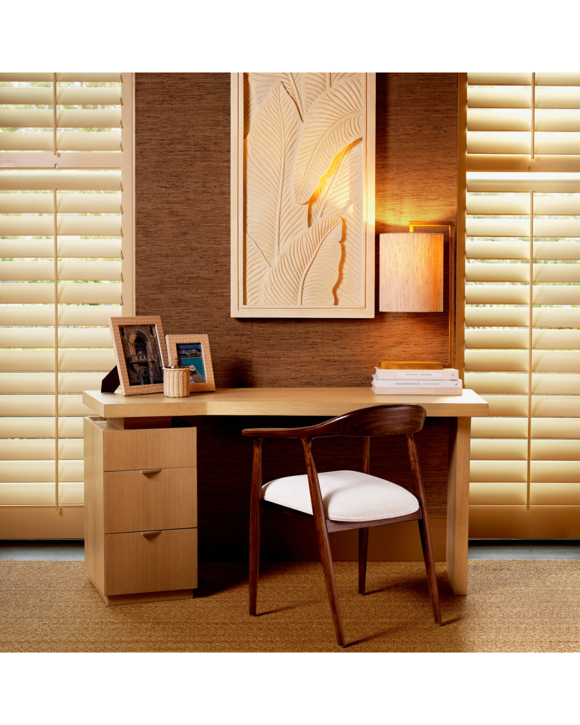 Sintra fotoram tan leather 2-set