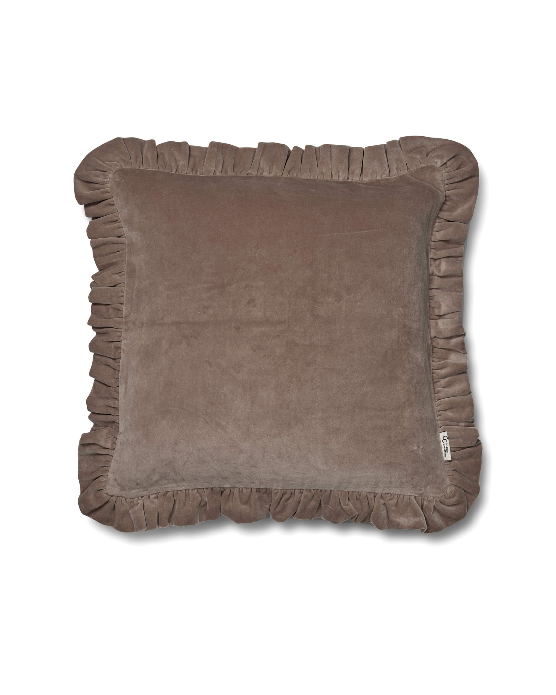 Frilled kuddfodral desert taupe