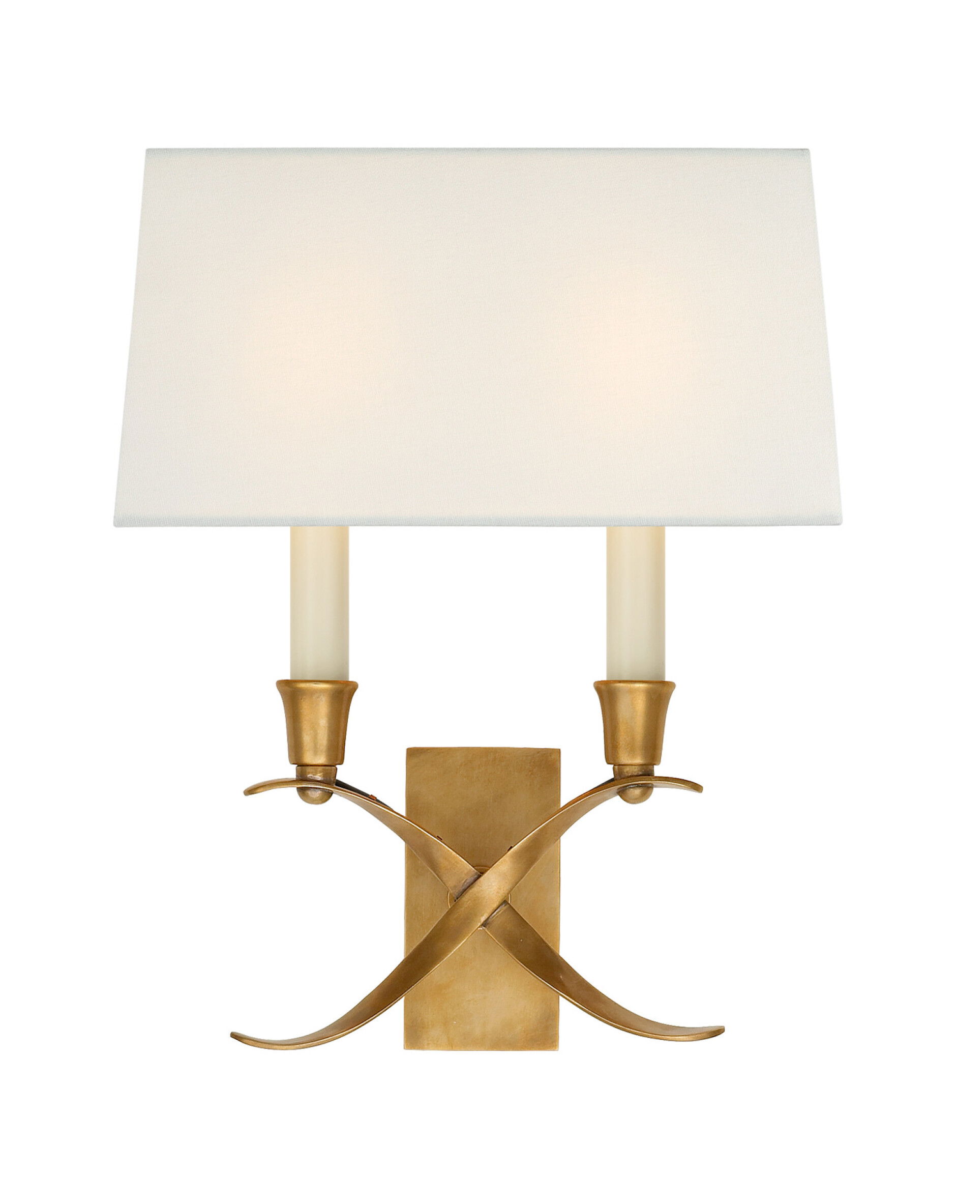 Cross Bouillotte vägglampa antik mässing S