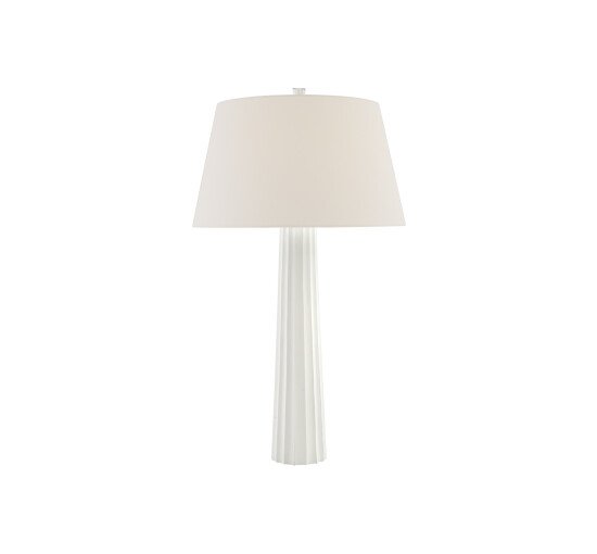 White - Fluted Spire Table Lamp White Large