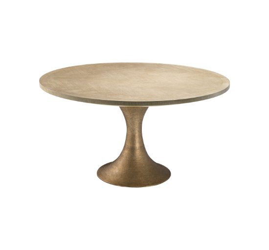 Washed Oak - Melchior dining table round brass