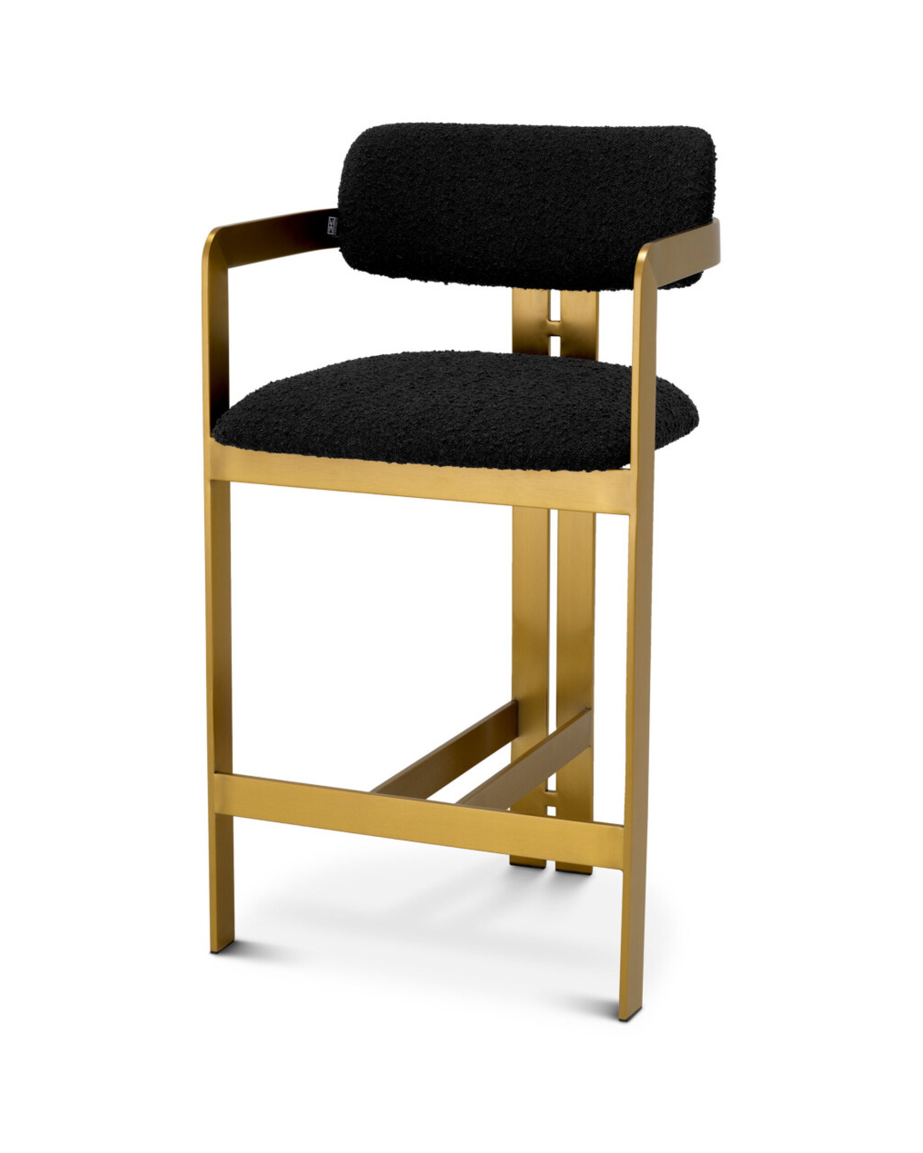 Donato Counter Stool Bouclé Black