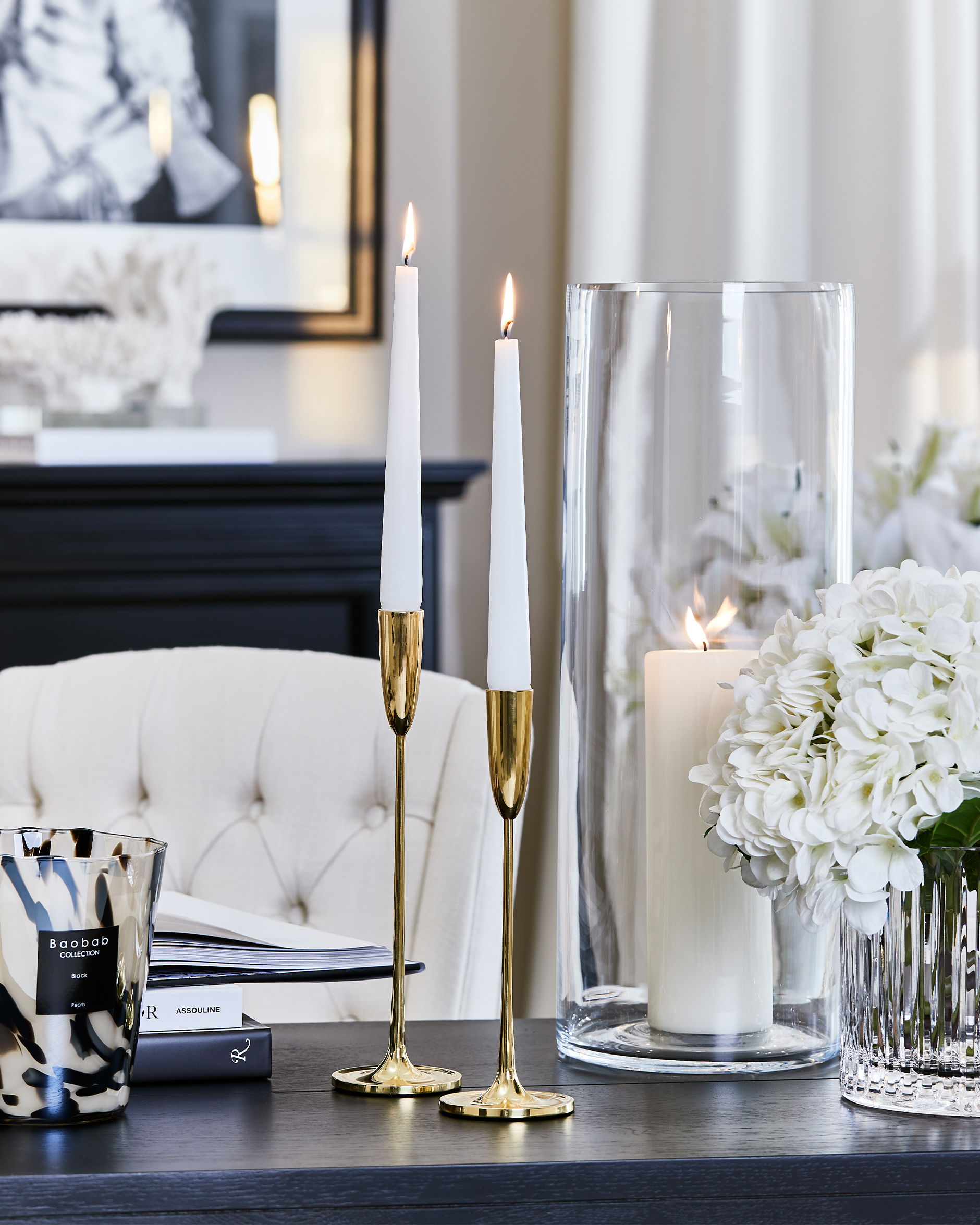 Daphne ljusstake mässing L