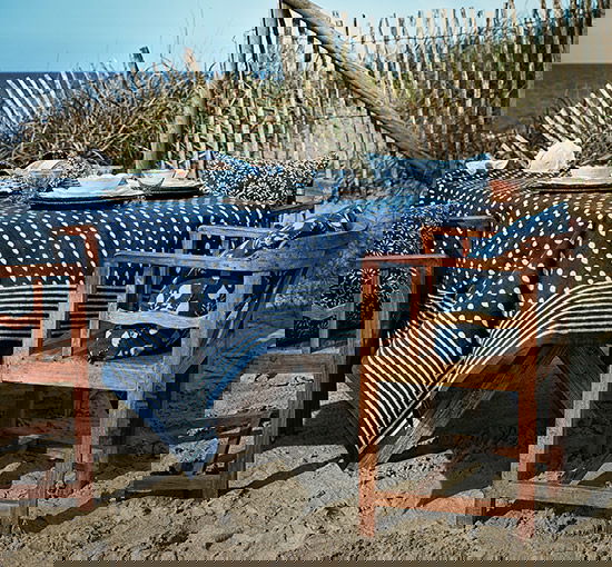 Indigo drop bomullsduk blå