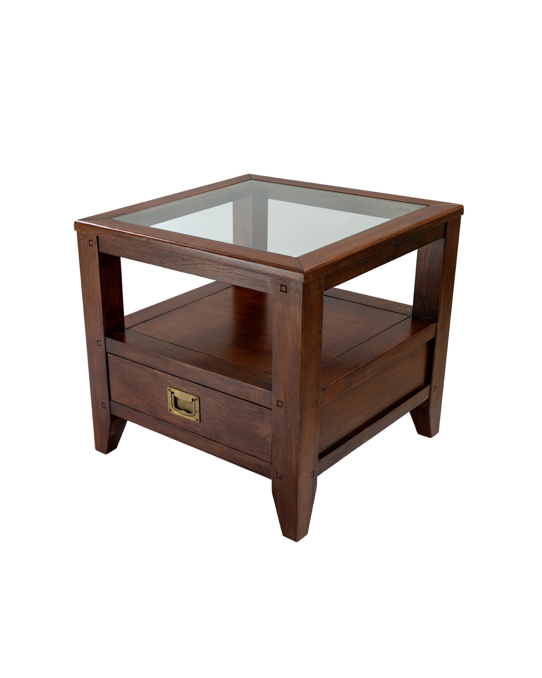 Martino side table with glass top Noble Brown