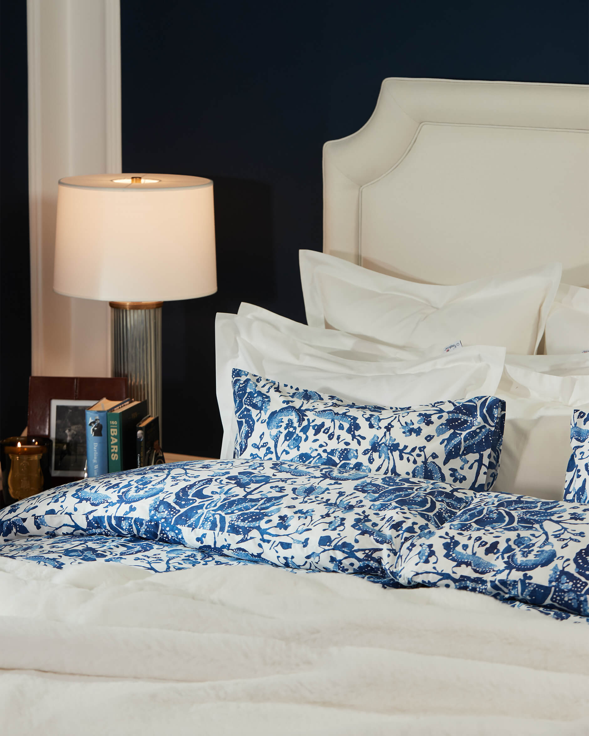 Sorrento örngott blå/vit 2-pack