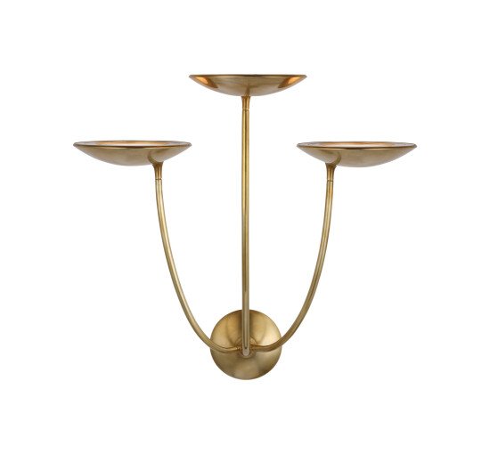 Antique Brass - Keira Triple Sconce Bronze and Antique Brass Large