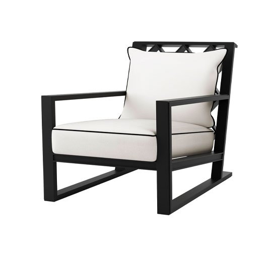 Zwart - Como armchair white