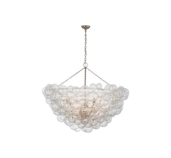null - Talia 56" Chandelier Burnished Silver Leaf