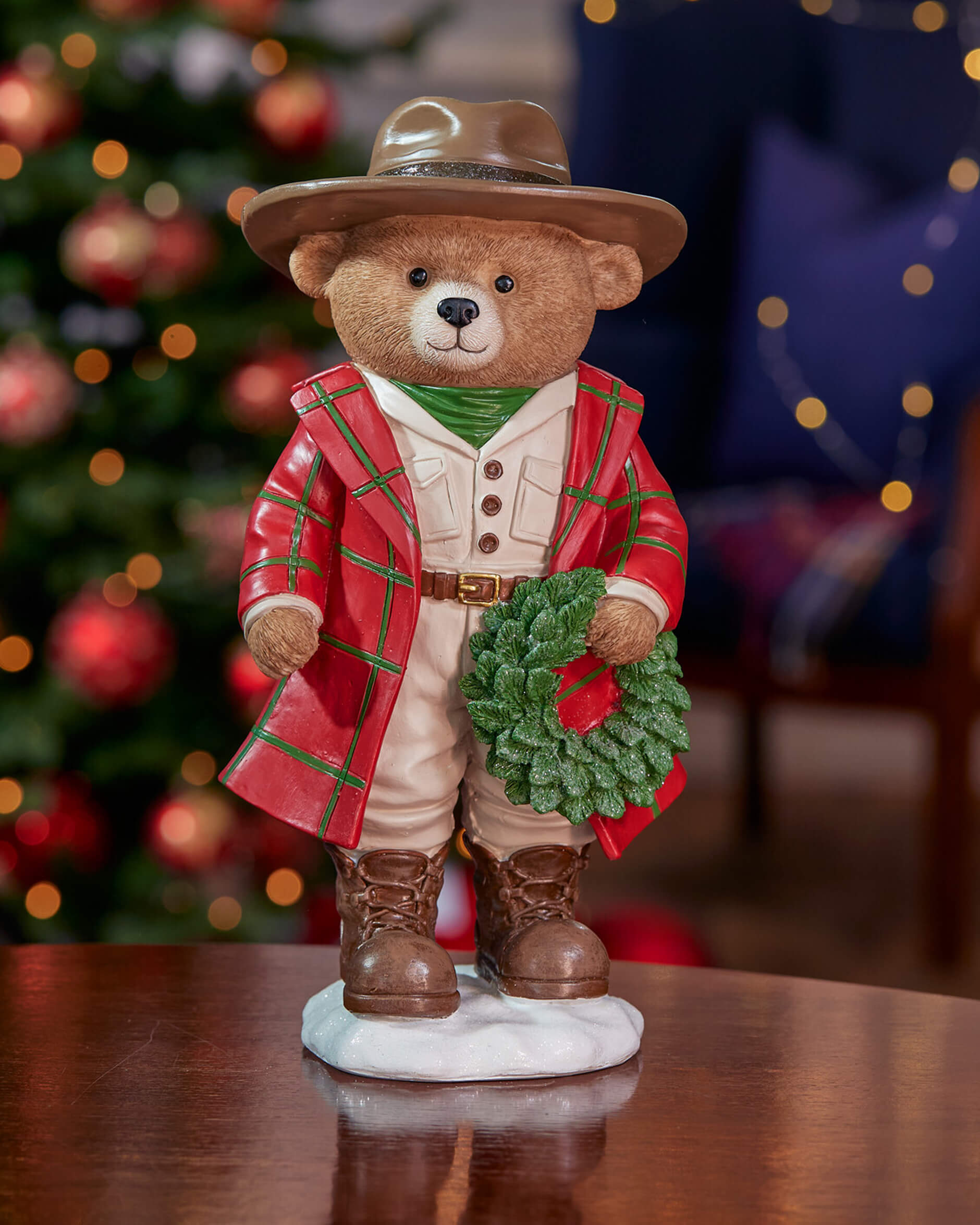 Colt björn med krans juldekoration 34cm