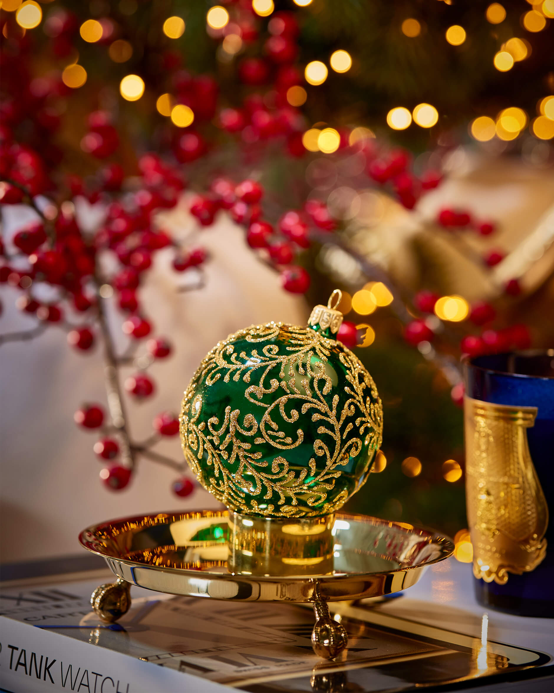 Lux Amelia julkula grön transparent 8cm