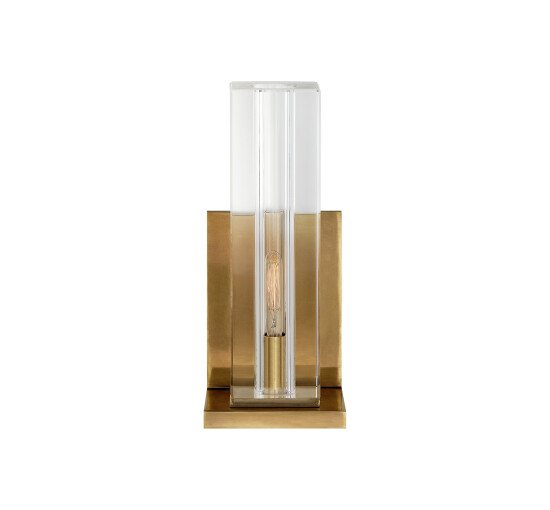null - Ambar Tall Wall Light Crystal and Antique Brass
