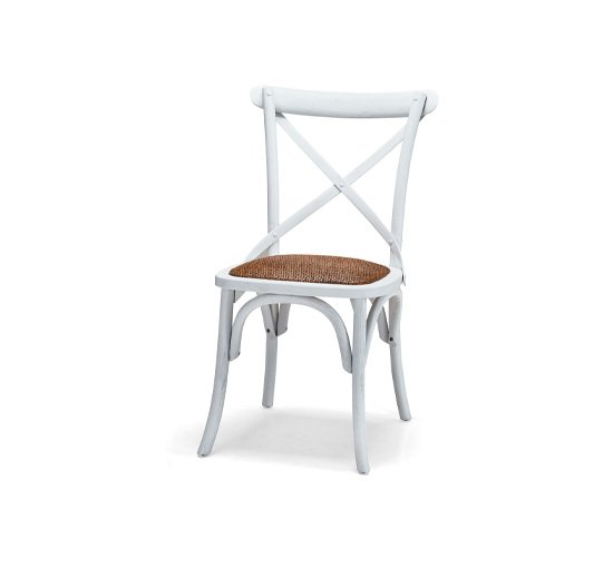 White - Newport Cross Dining Chair Rich Brown