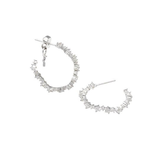 Crystal / Silver - Capella Hoops Earrings Crystal
