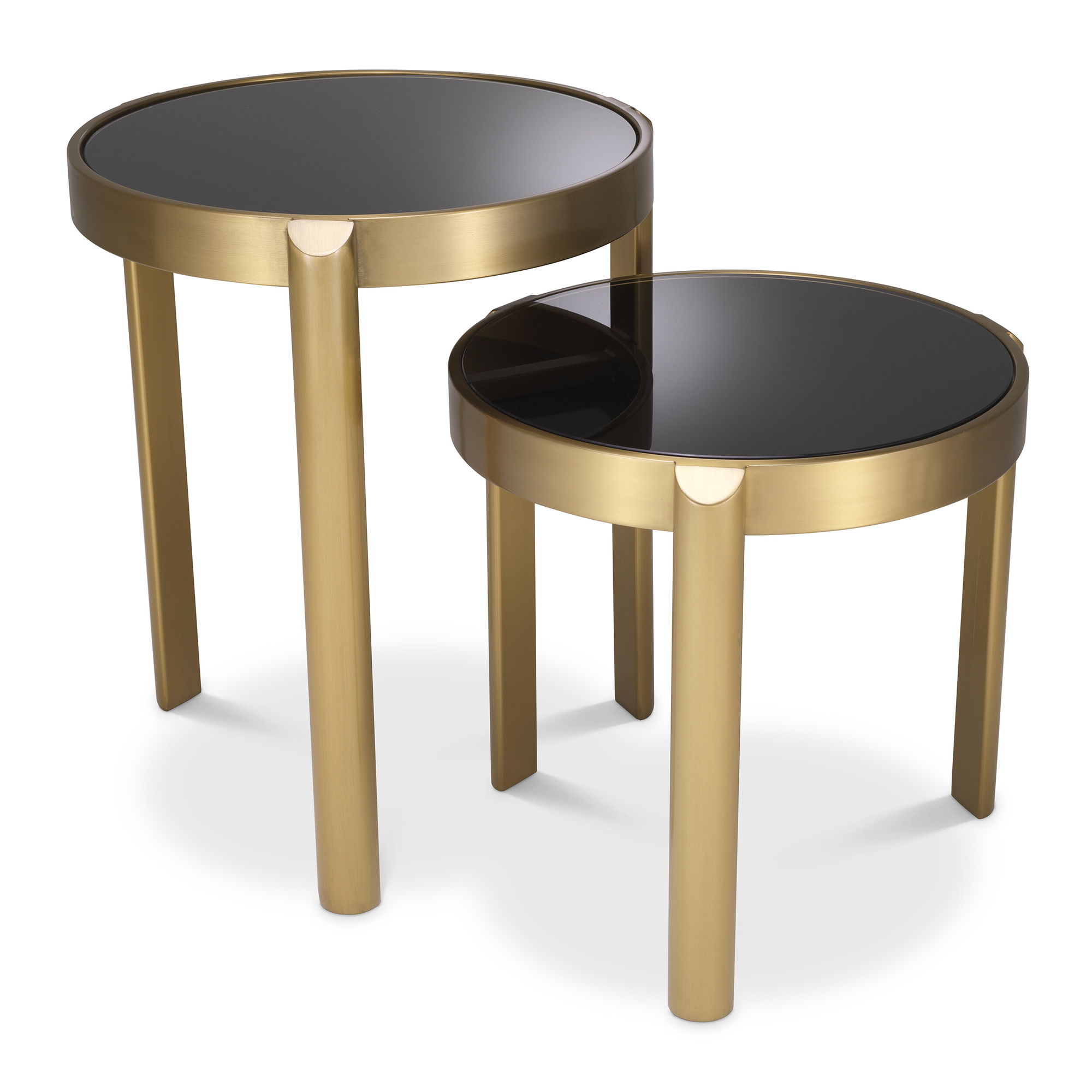 Buena Side Table Brushed Brass Finish Set of 2