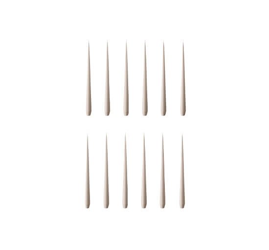 Linen Grey - Taper candles pure white 12-pack