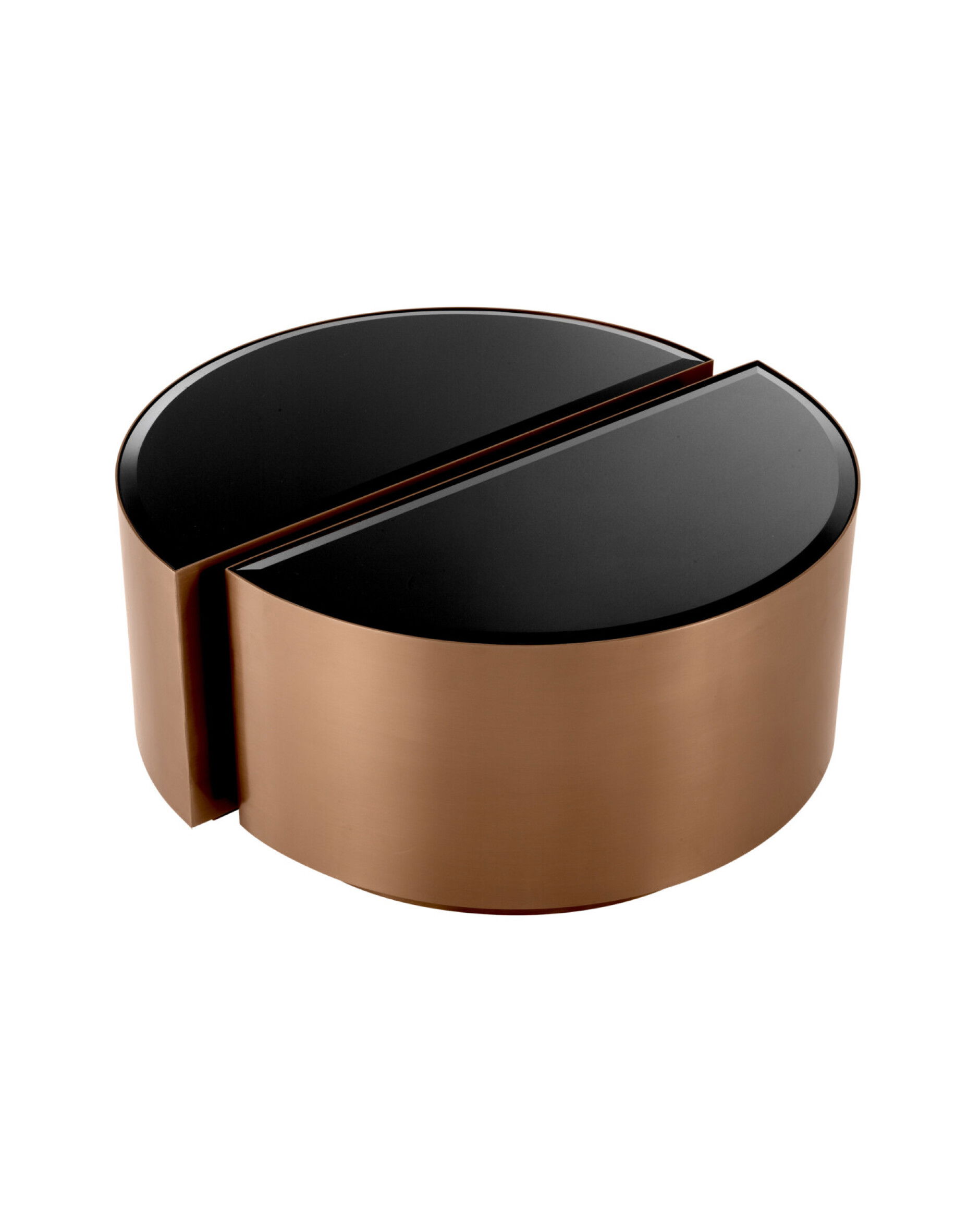 Astra bijzettafel zwart / messing set van 2