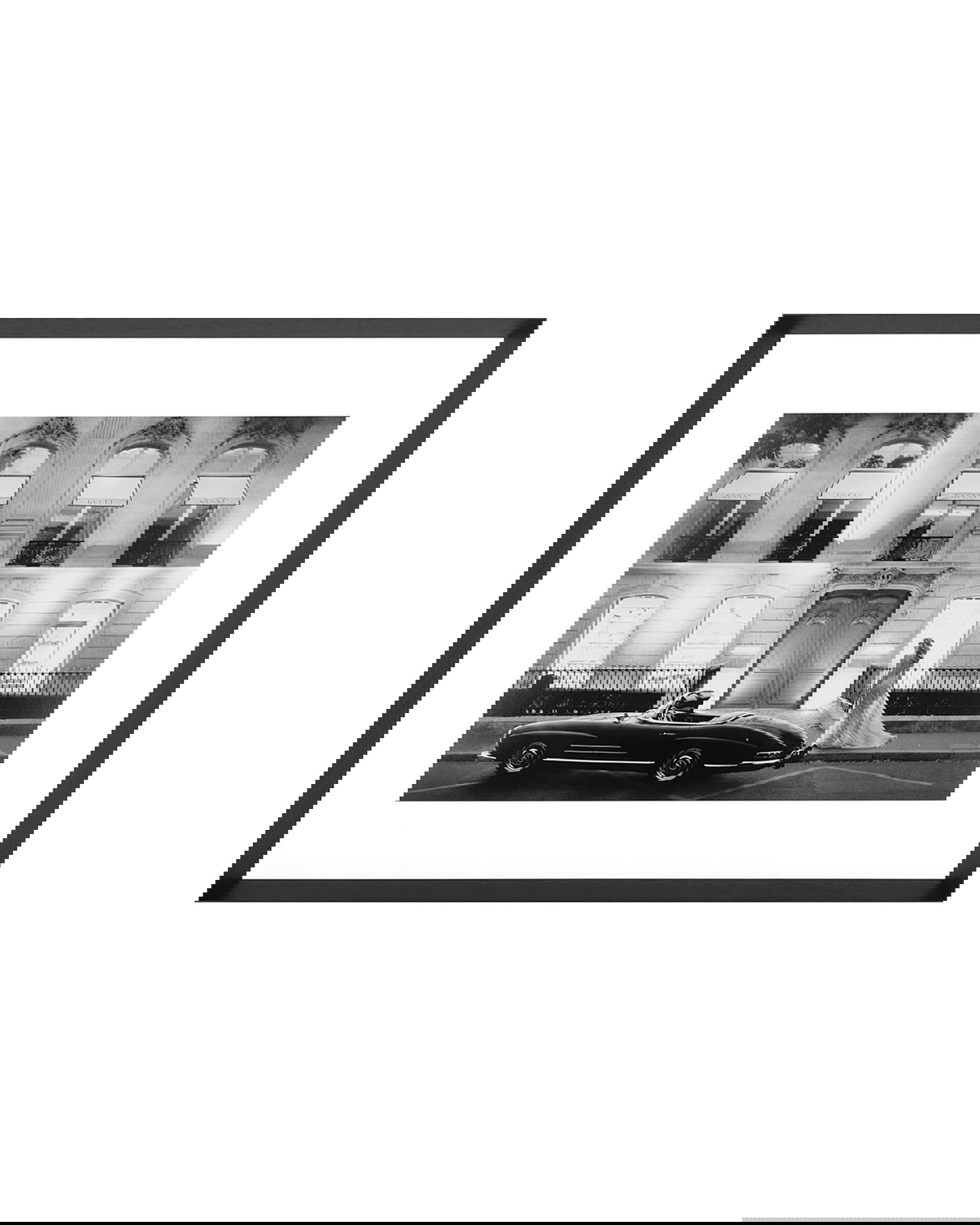 Mercedes in front of the store