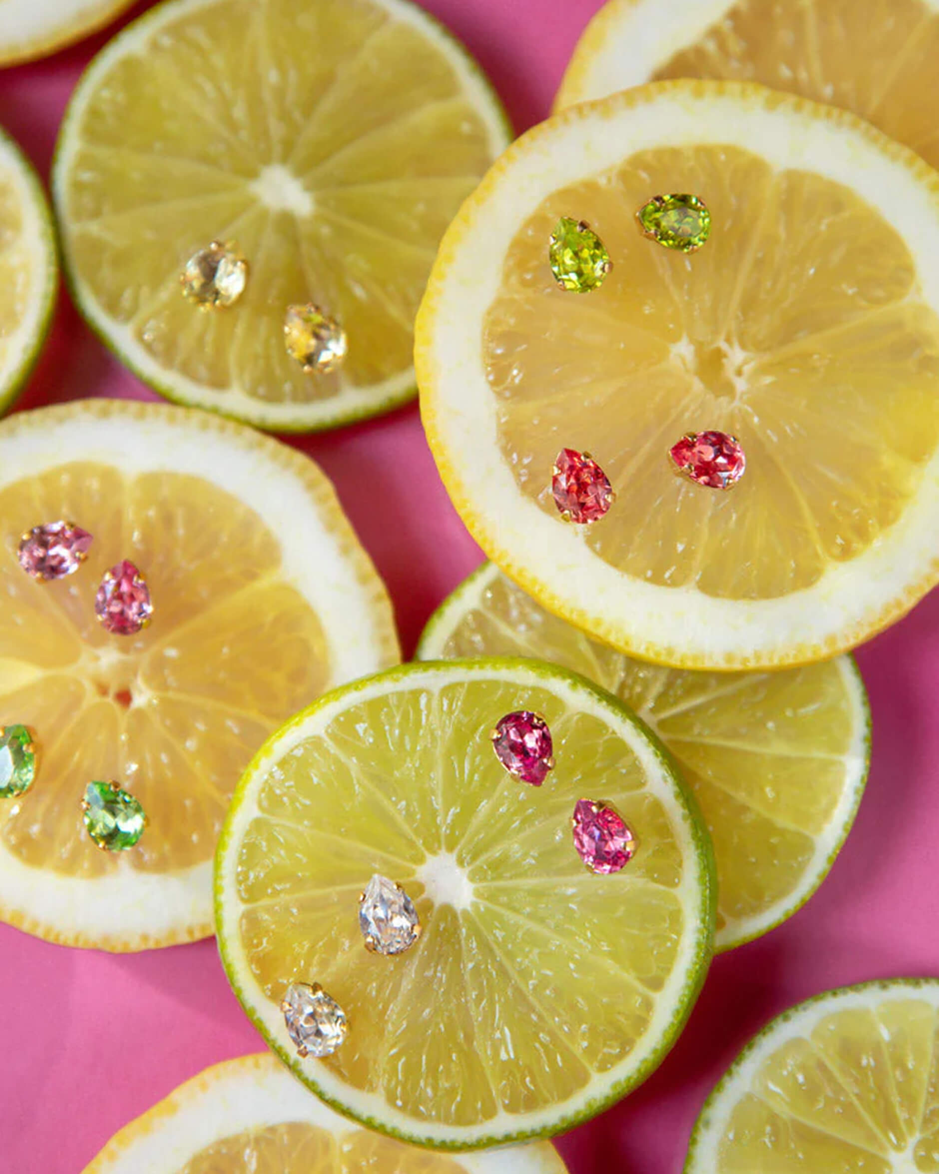 Super Petite Drop Stud Earrings Citrus Green