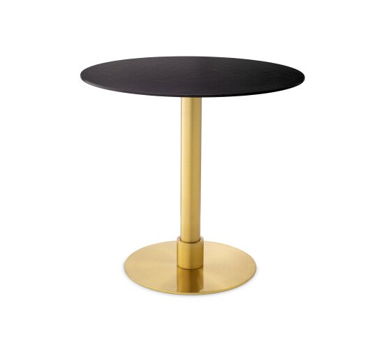 null - Terzo Dining Table Round Brushed brass