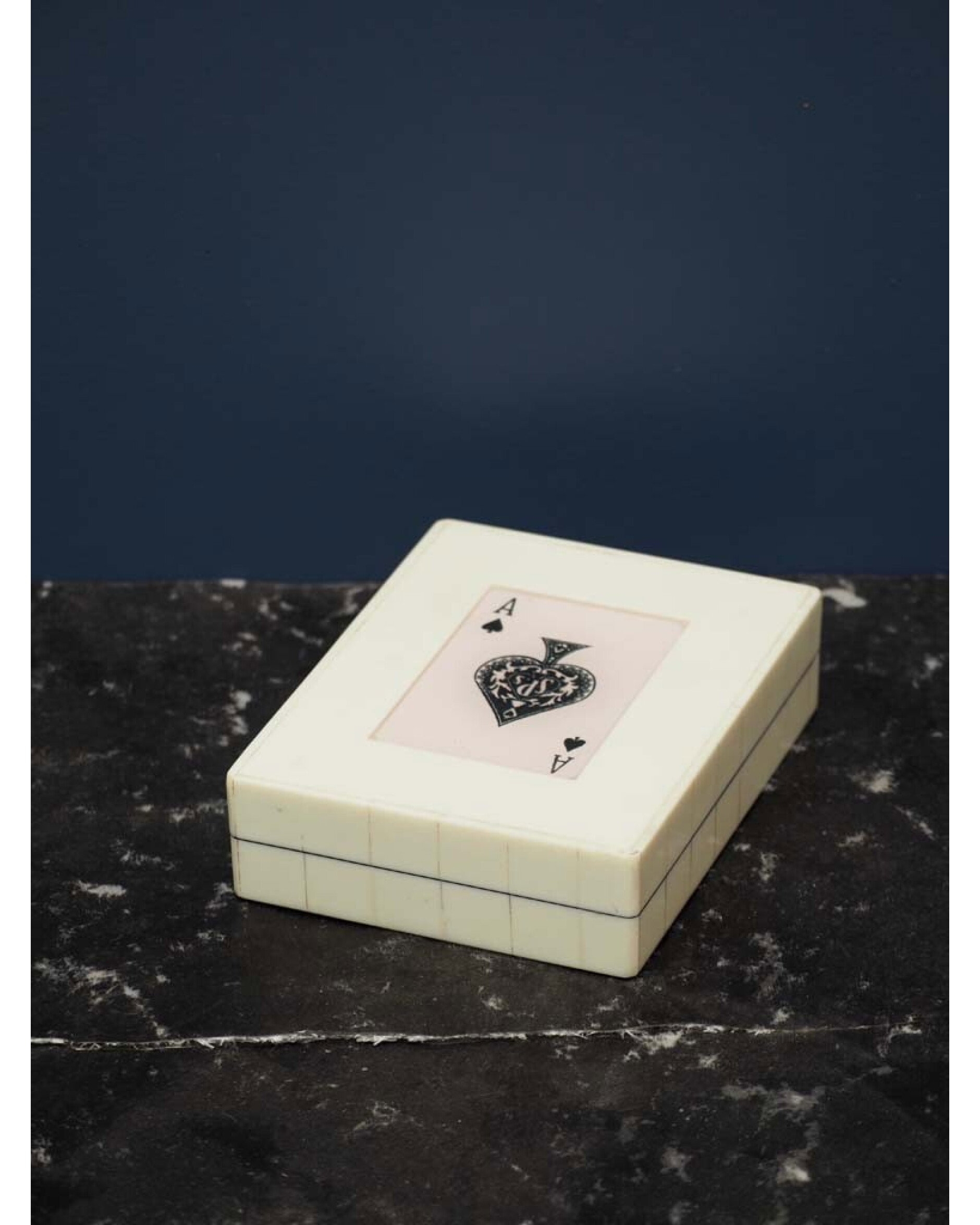 Delaney white playing card box
