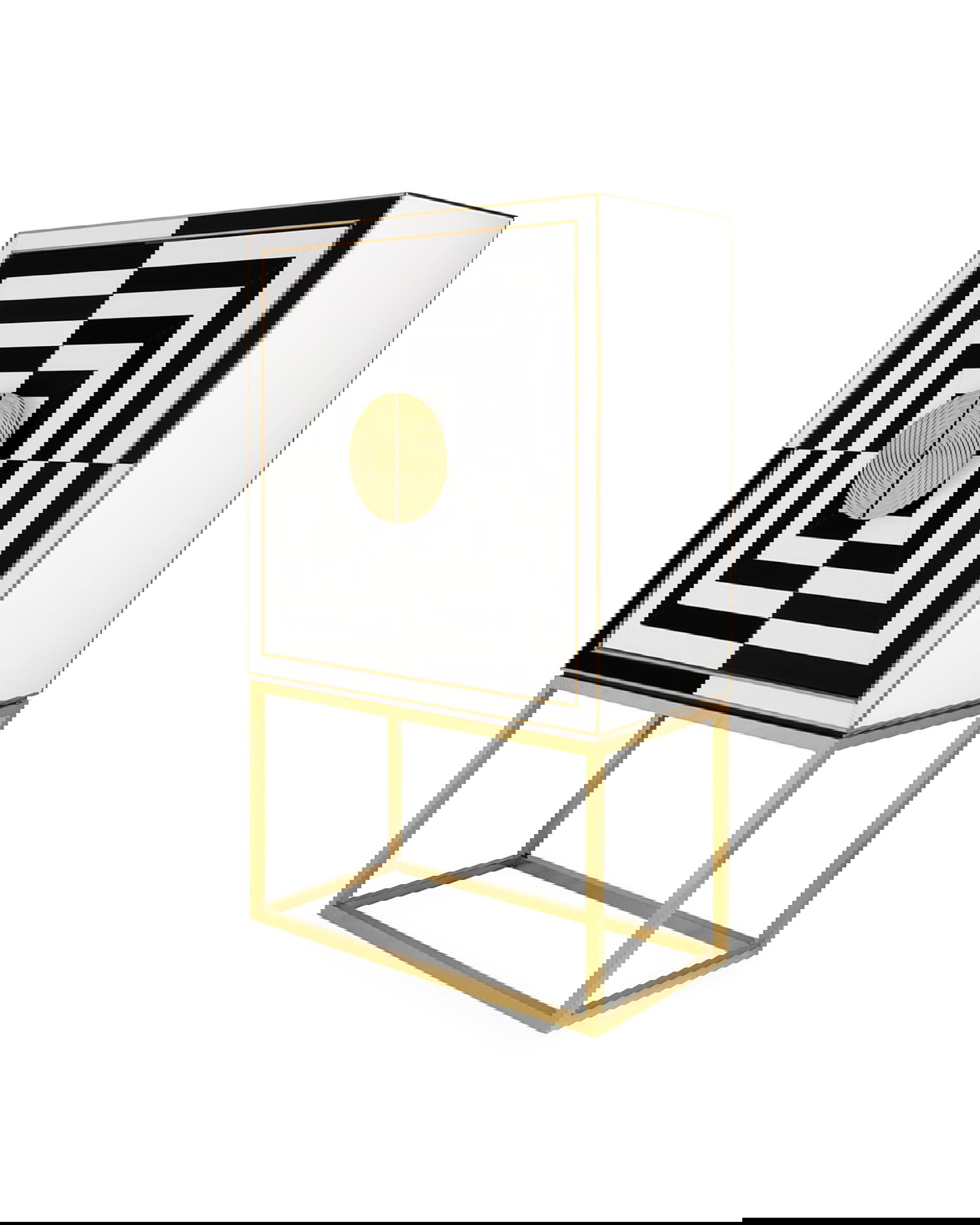 OP Art barskåp svart/vit