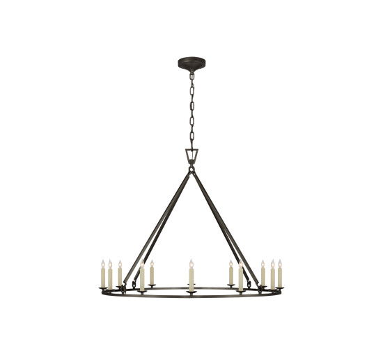 Darlana Large Single Ring Chandelier Aged Iron