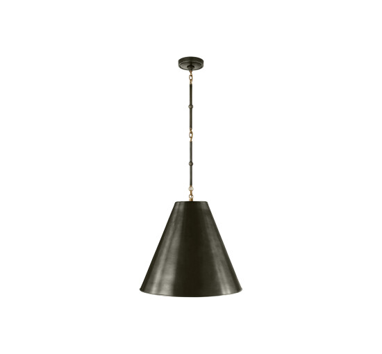 null - Goodman Hanging Light Bronze & Antique Brass/Linen M