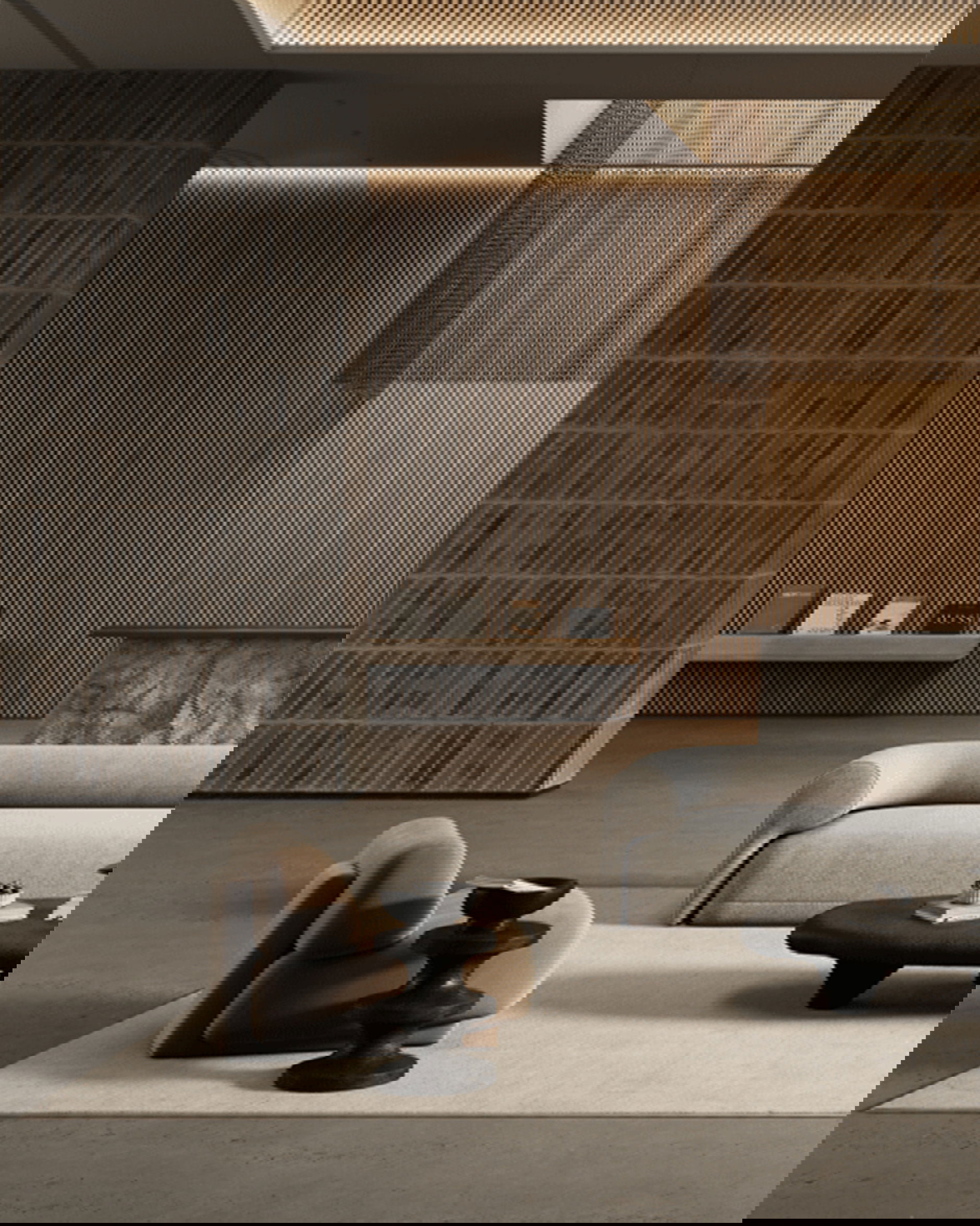 Lobby rug with edging off-white