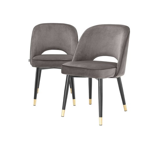 Savona Grey Velvet - Cliff dining chairs black