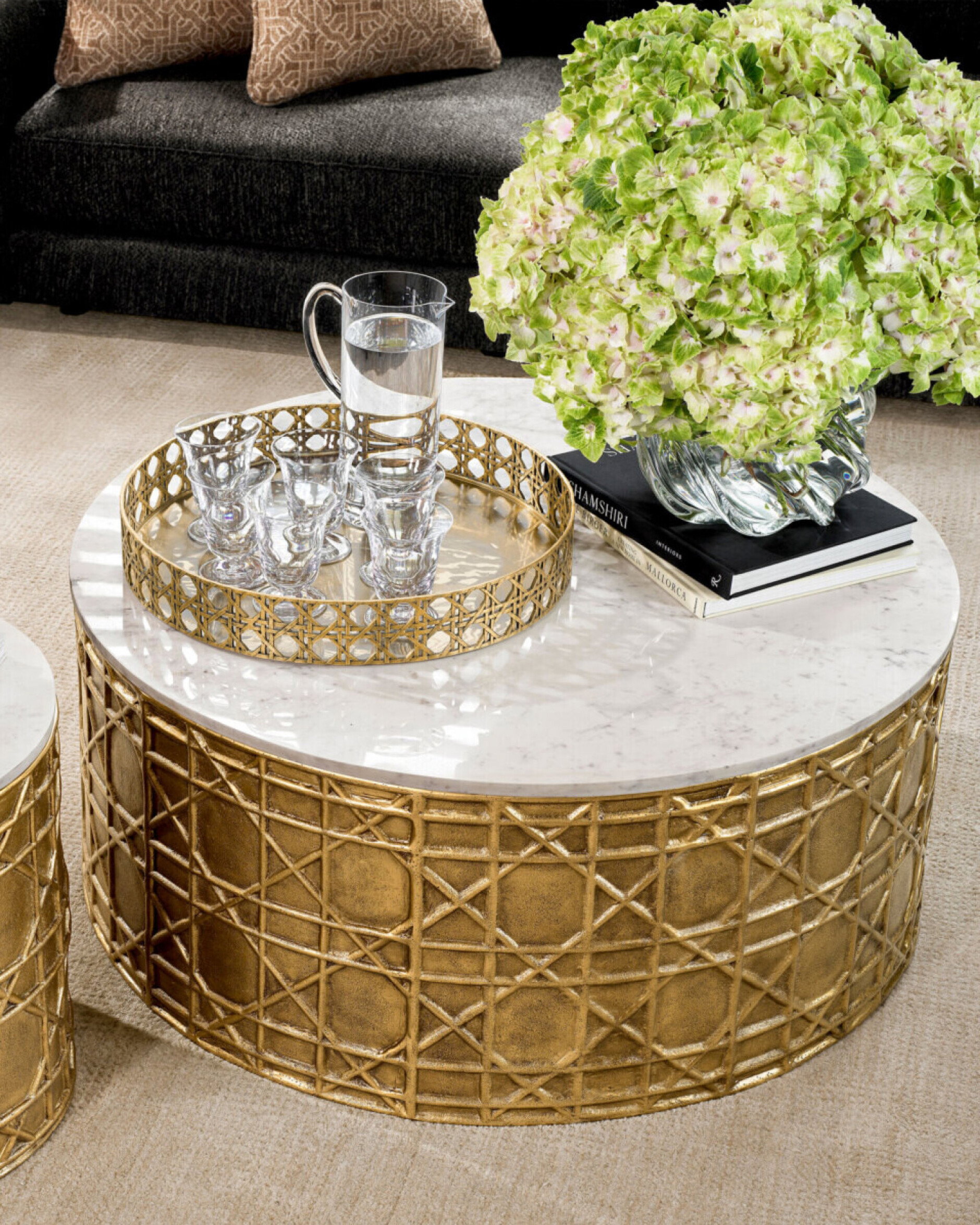 Laurenson Couchtisch antik Messing