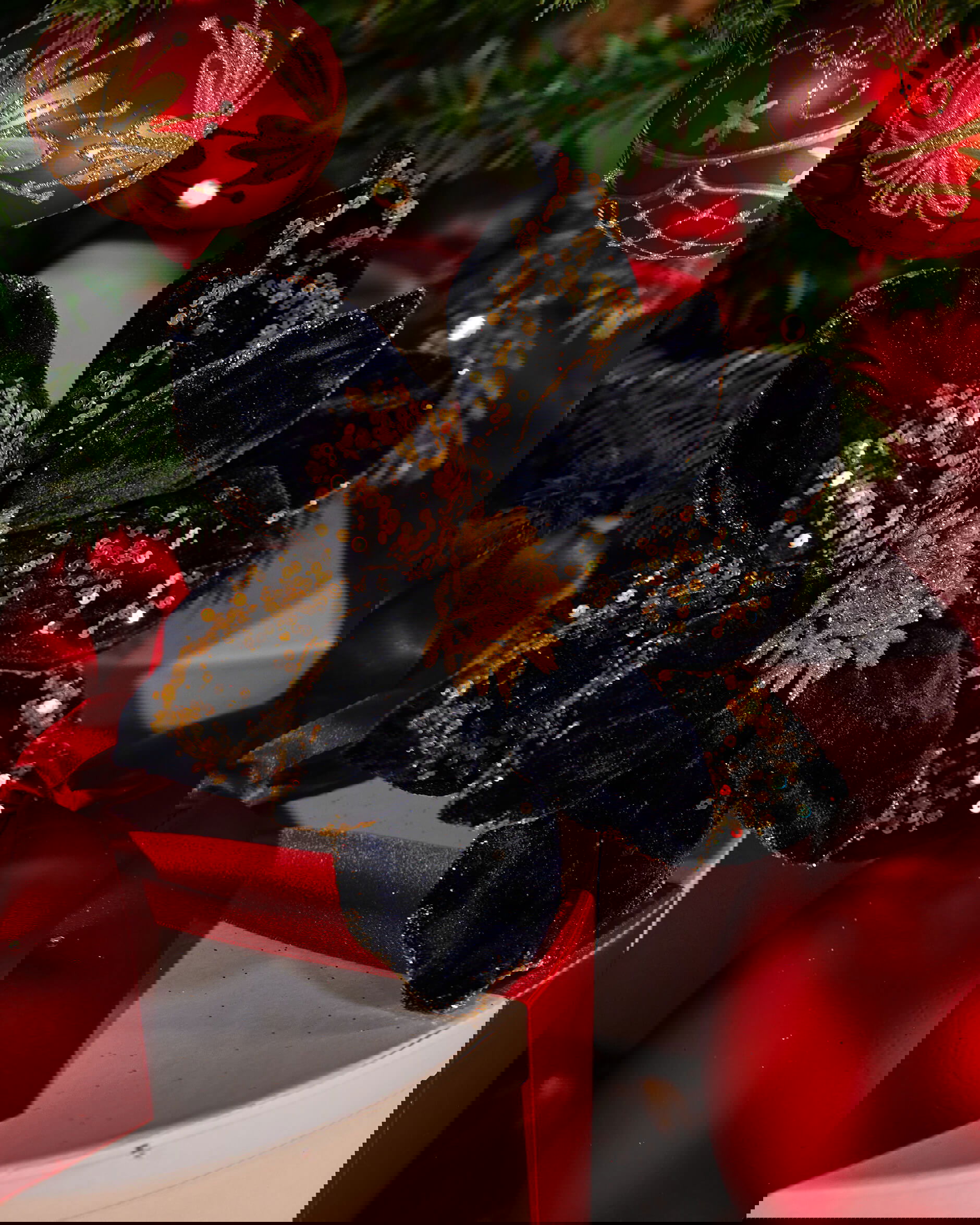 Edwina Flower Christmas Decoration Blue