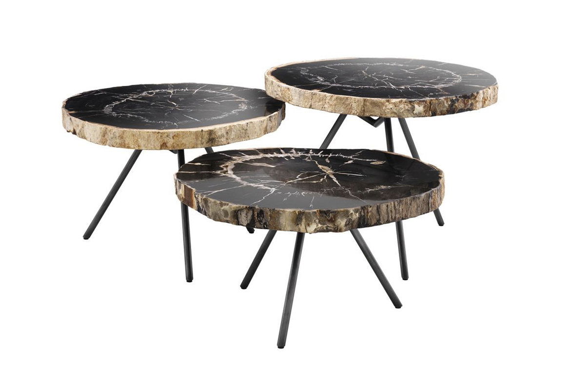 De Soto soffbord svart 3-set