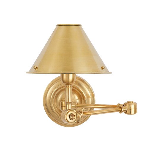 null - Anette Swing Arm Sconce Natural Brass