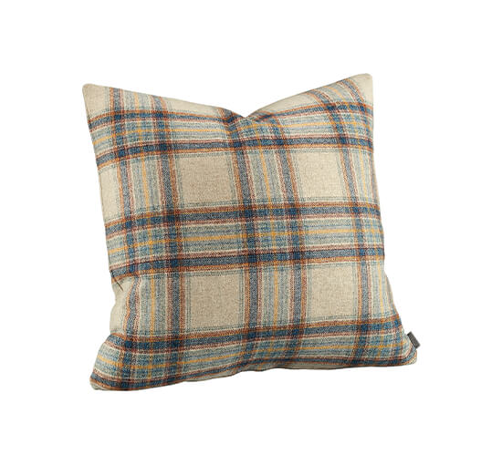 null - Glensdale Check Cushion Cover Grey/Ochre