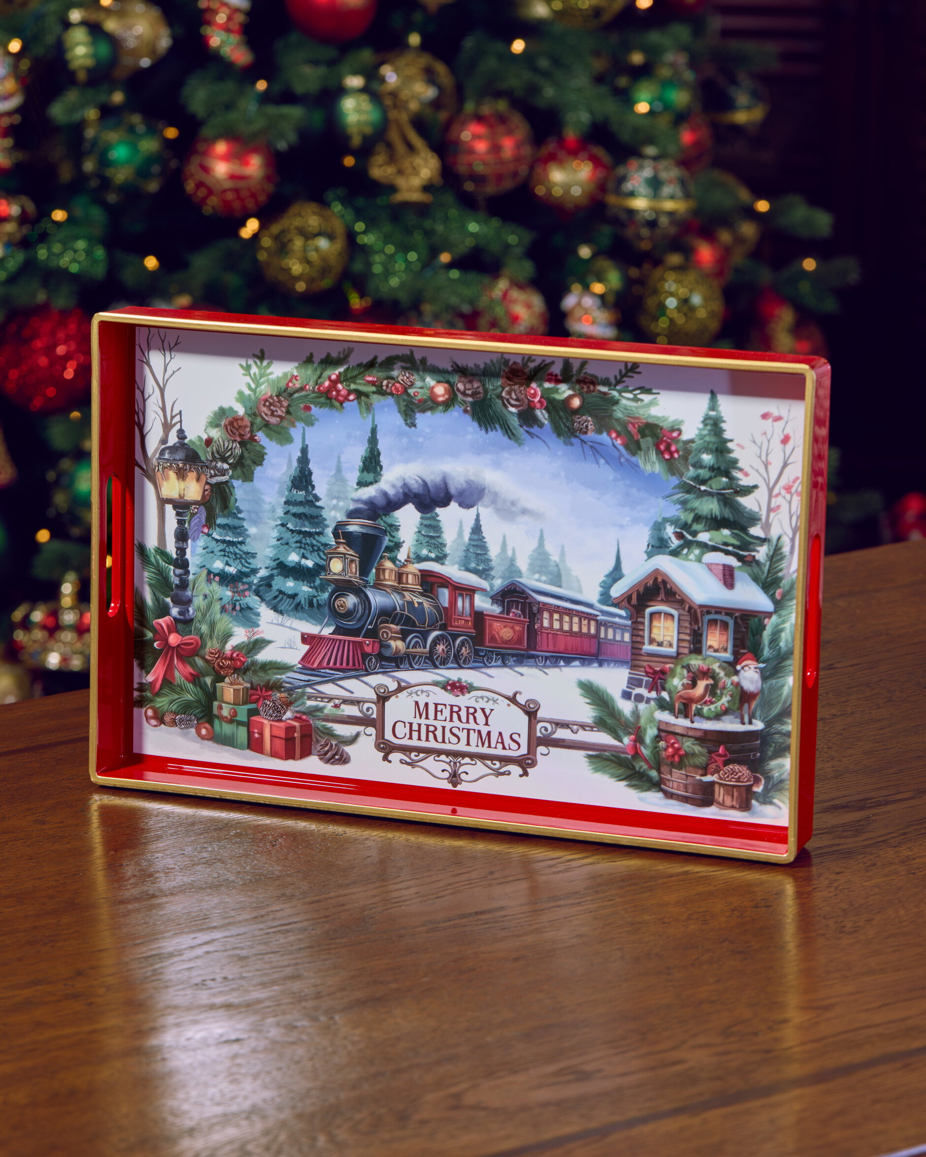 Holiday Railway Serving Tray