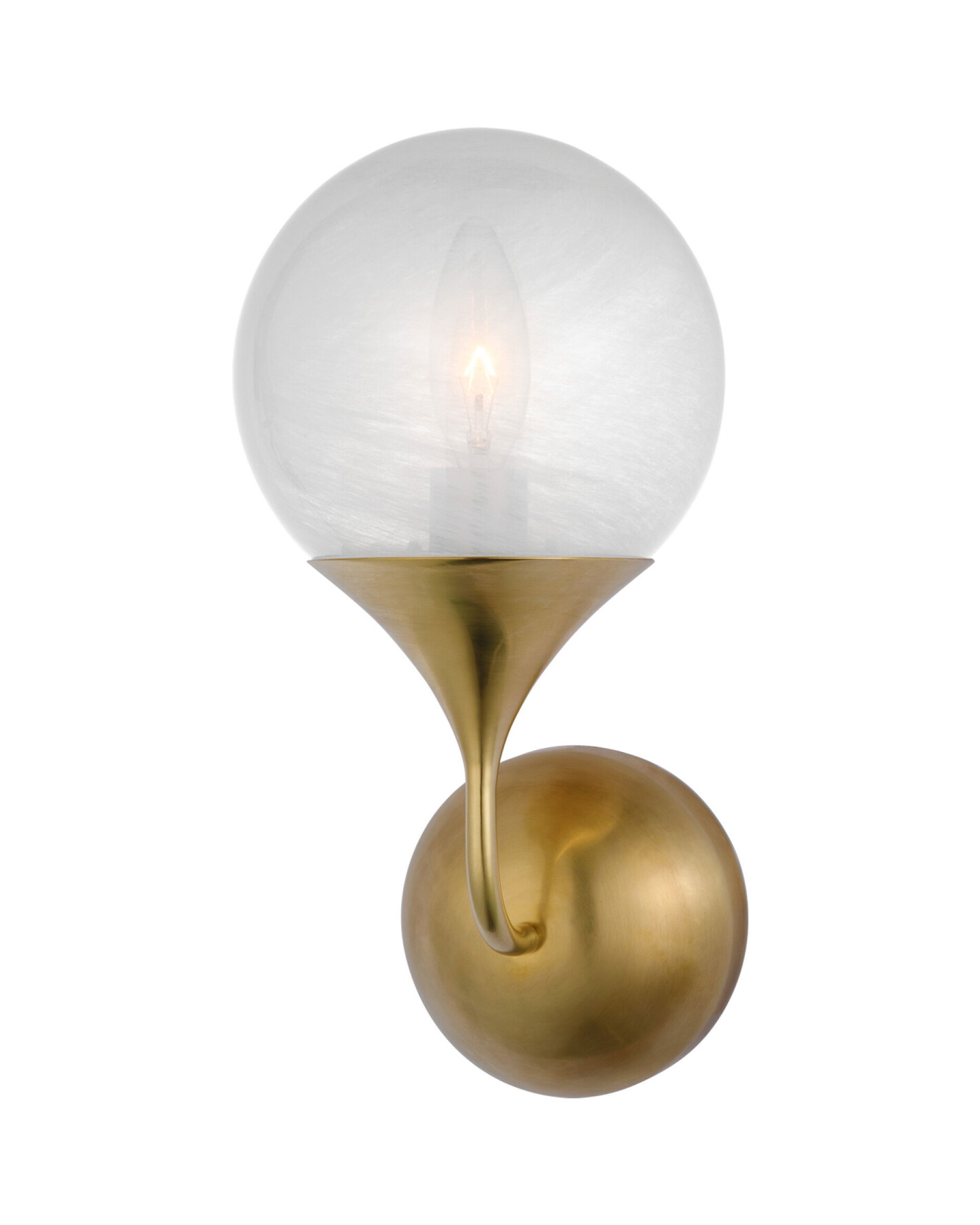 Cristol vägglampa antik mässing