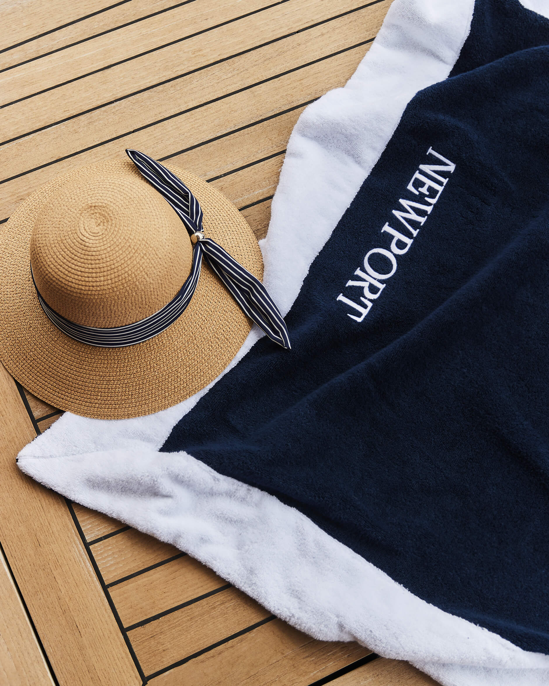 Amalfi-rantakylpypyyhe navy