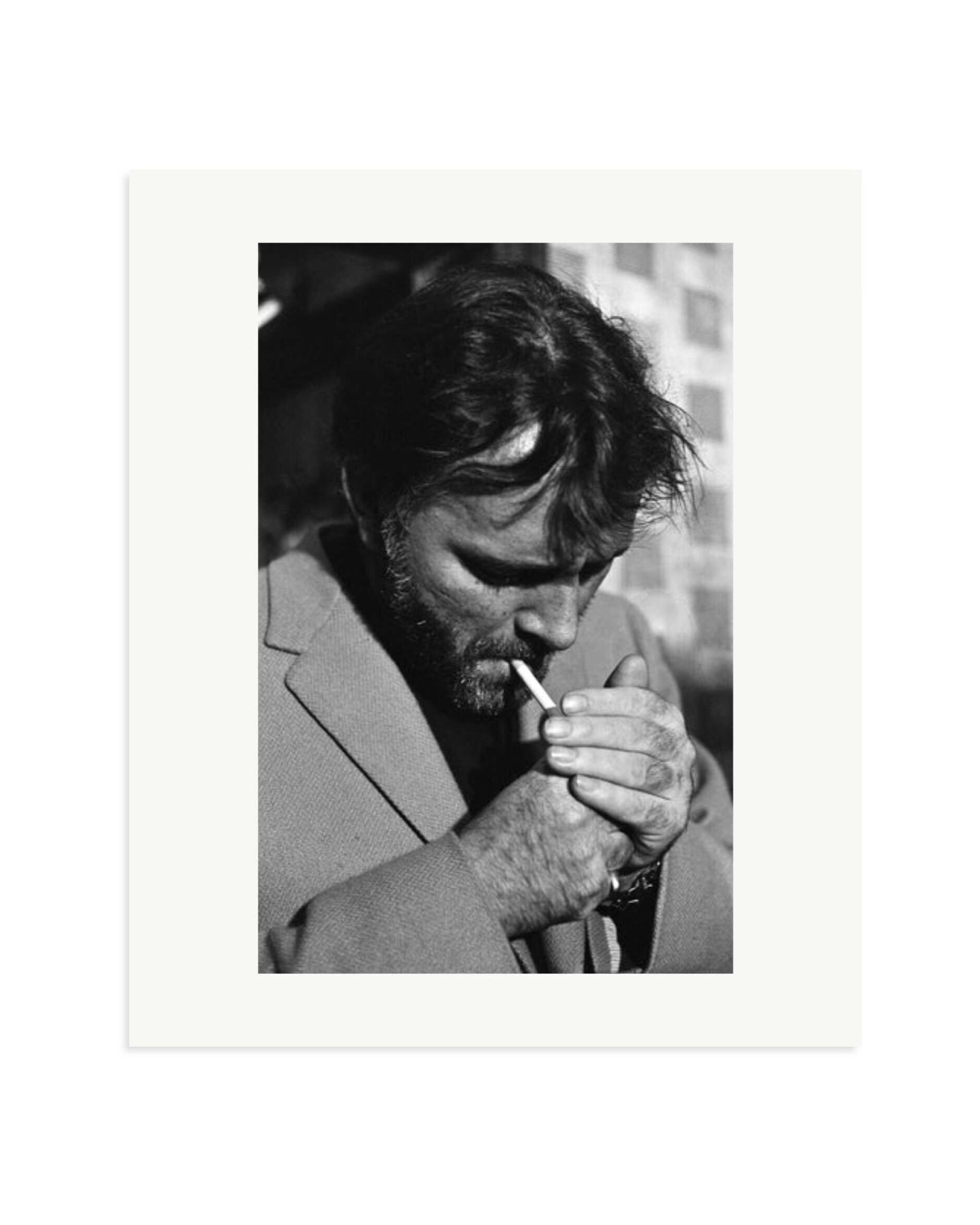 Burton lighting a cigarette Print Only / Large