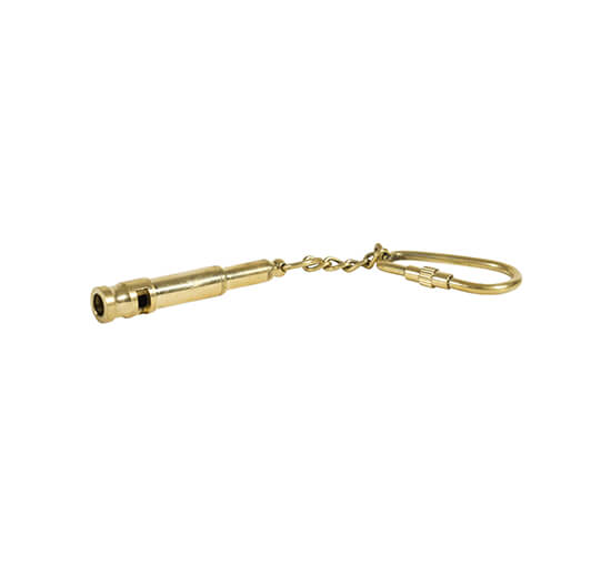Whistle Keychain Brass
