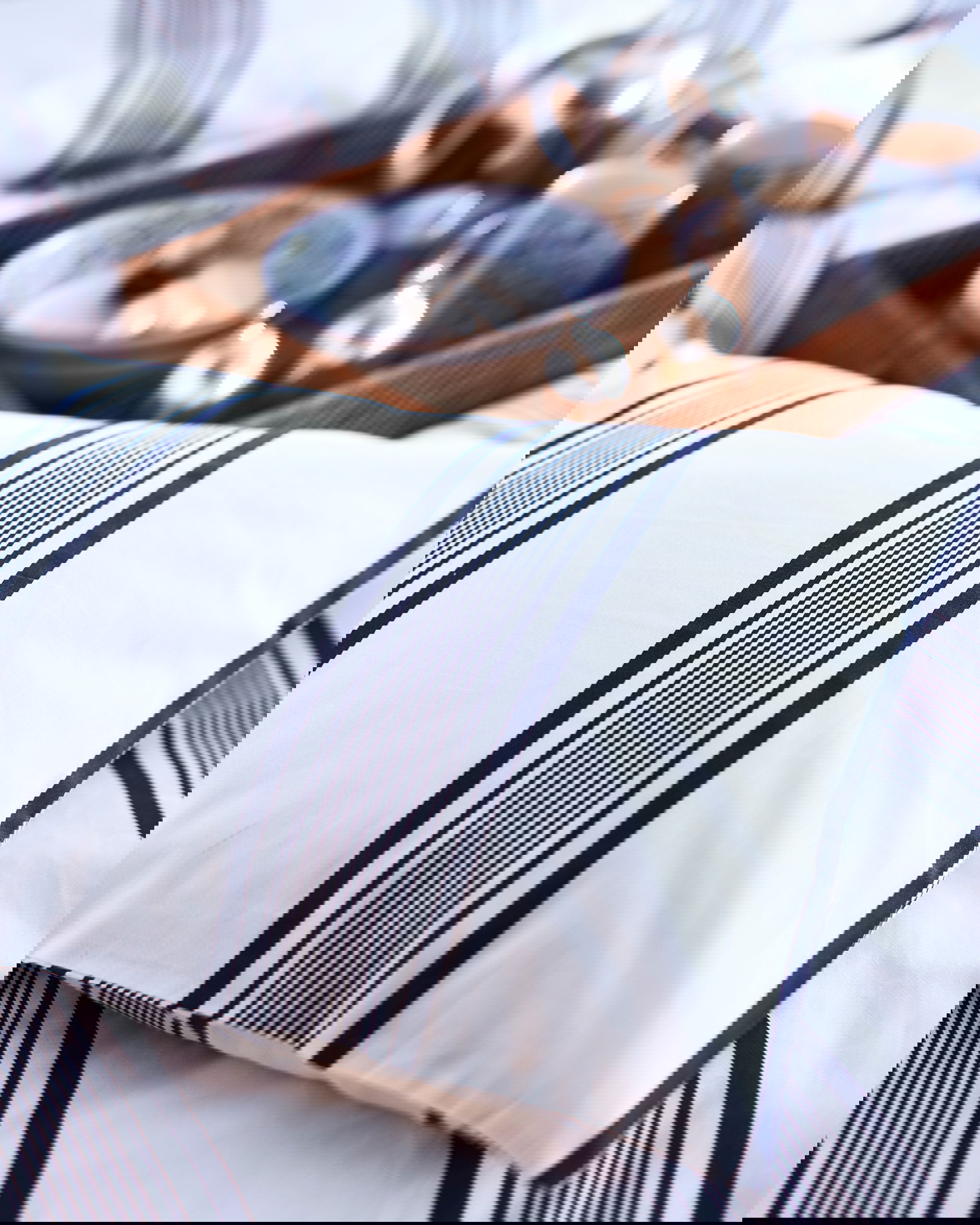 Cap Ferrat örngott randigt 2-pack