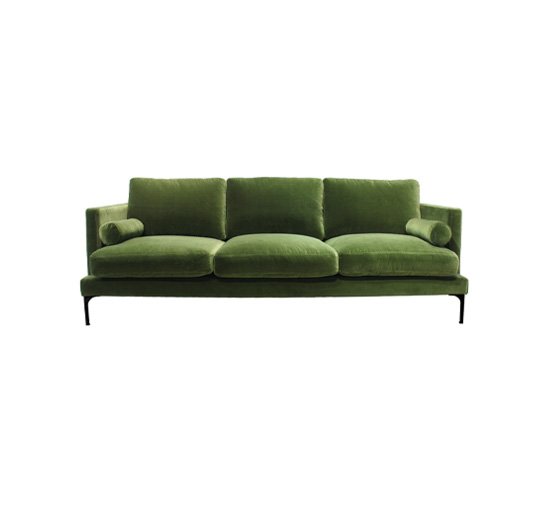 Svart - Bonham soffa 3-sits amazon green/mässing