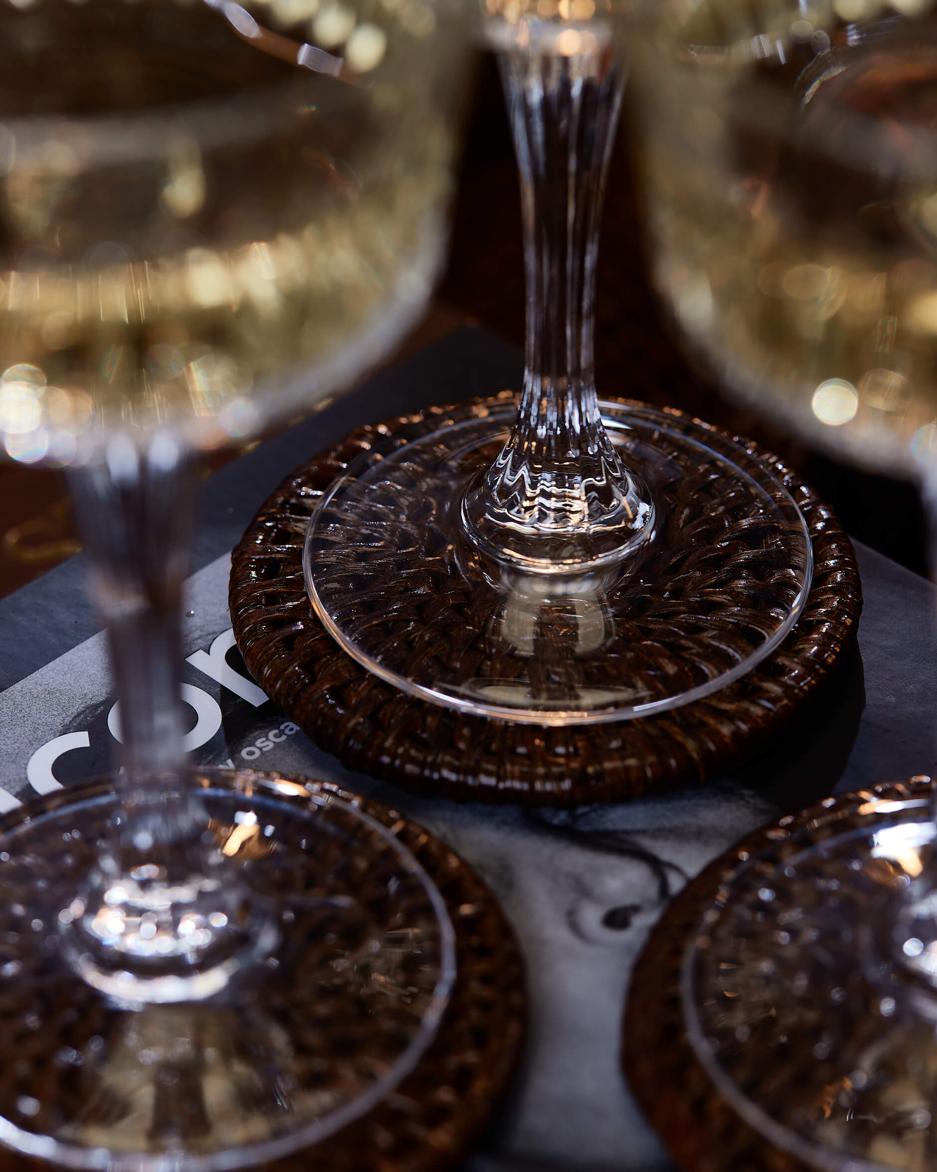 Cognac glasunderlägg rotting 6-pack