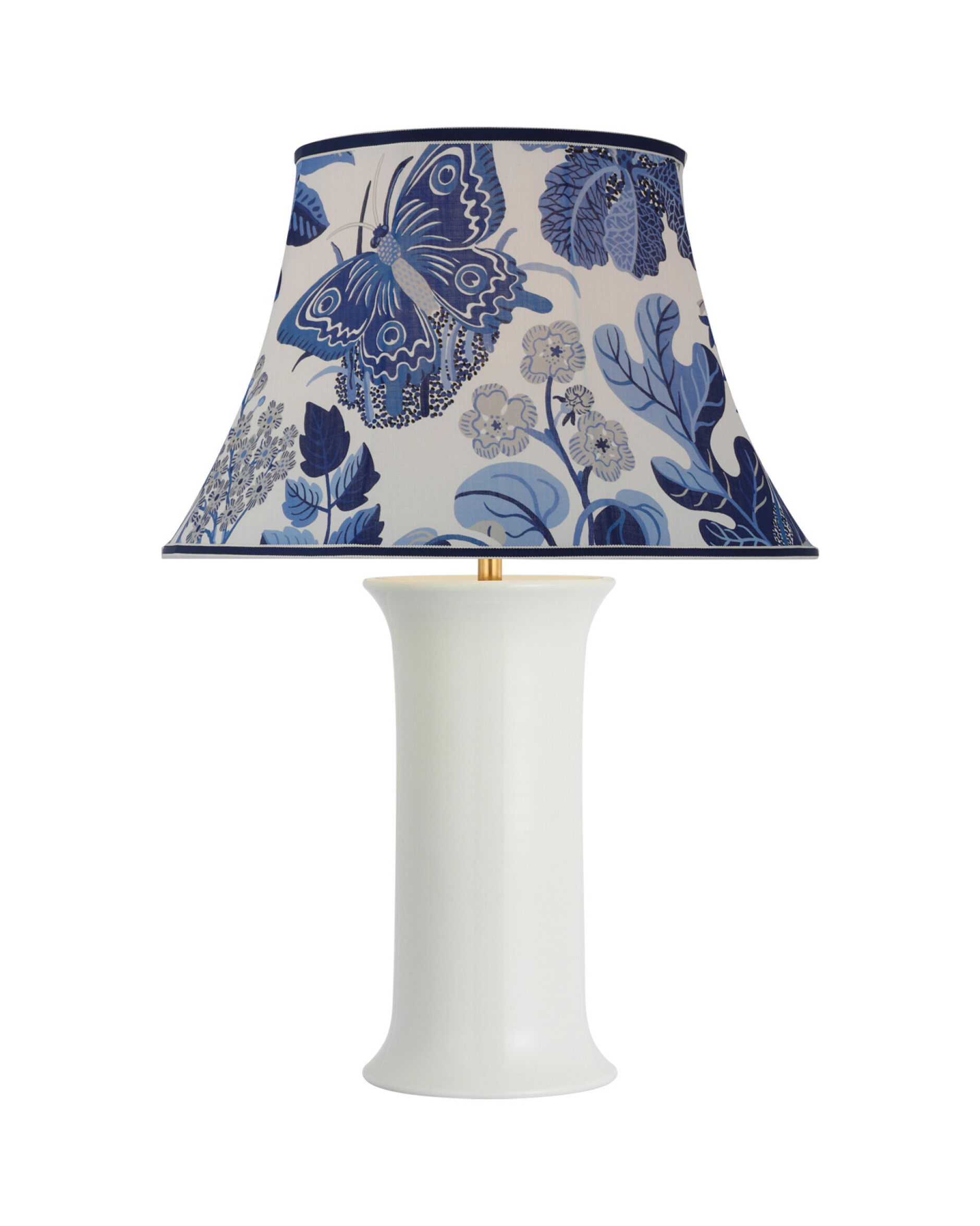 Mallory Table Lamp White/Marine Exotic Butterfly